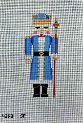 Blue King w/Tall Scepter Nutcracker 6.5" Canvas