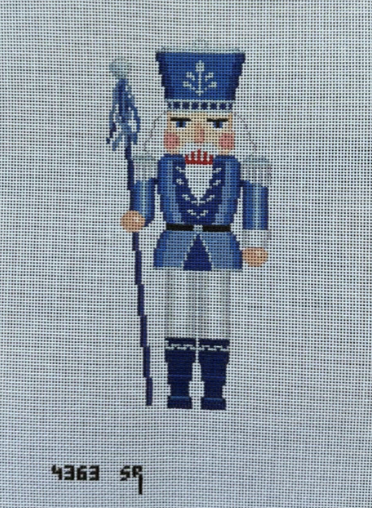 Blue, White, & Silver Guard Nutcracker 6.5" Canvas