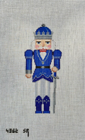 Blue, White, & Silver King Nutcracker 6.5" Canvas