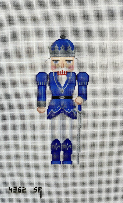 Blue, White, & Silver King Nutcracker 6.5" Canvas