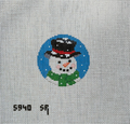 Snowman Face 2.5" Round Canvas