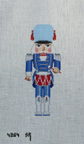 Blue, White, & Silver Drummer Nutcracker 6.5" Canvas