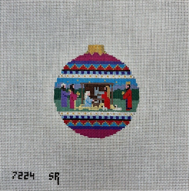 Nativity 3.25" Round Canvas