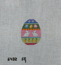 Small Rabbit Stripe Egg Canvas