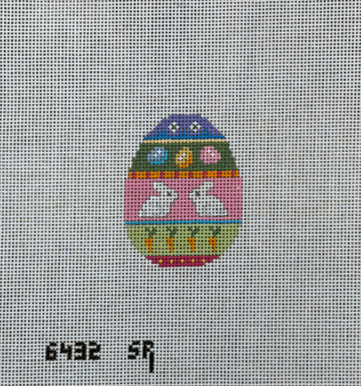 Small Rabbit Stripe Egg Canvas