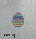 Small Yellow Flower Stripe Egg Canvas