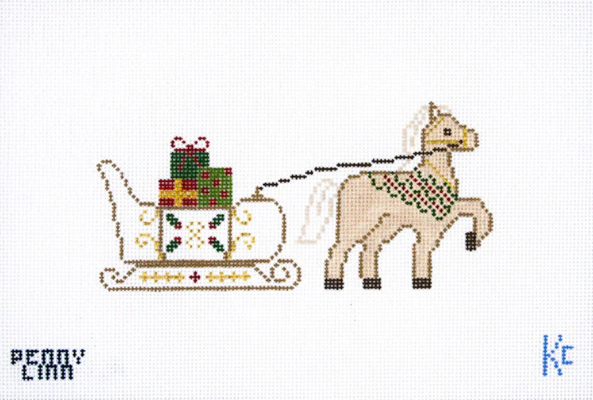 Wintage Winter Village: Horse & Sleigh Canvas