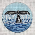 Whale Tail 3" Round Canvas