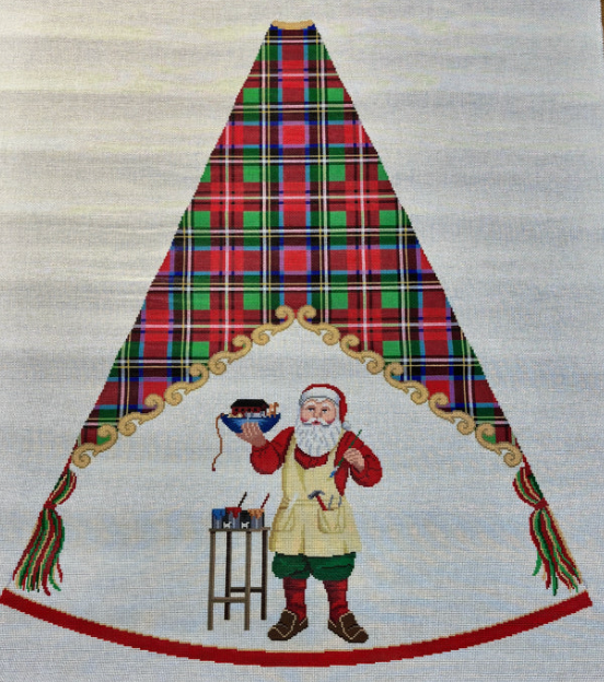 Tartan Tree Skirt Panel Santa Painting Ark Canvas