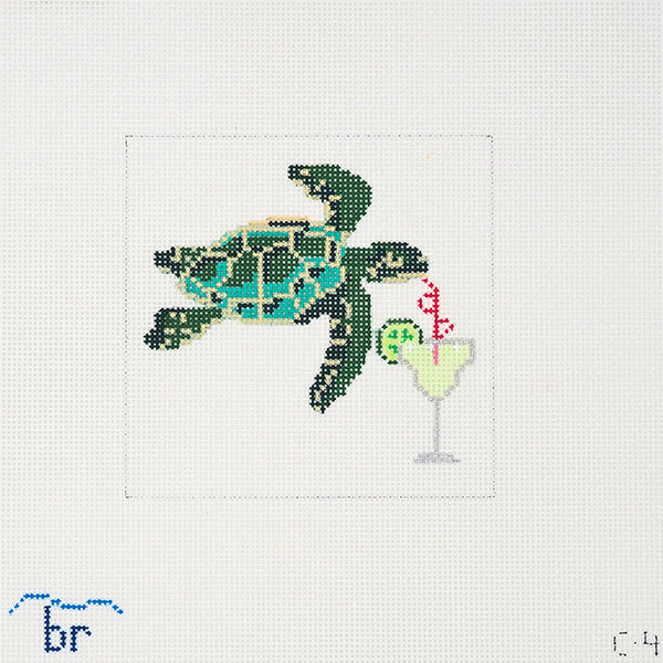 Boozy Sea Turtle & Margarita Canvas