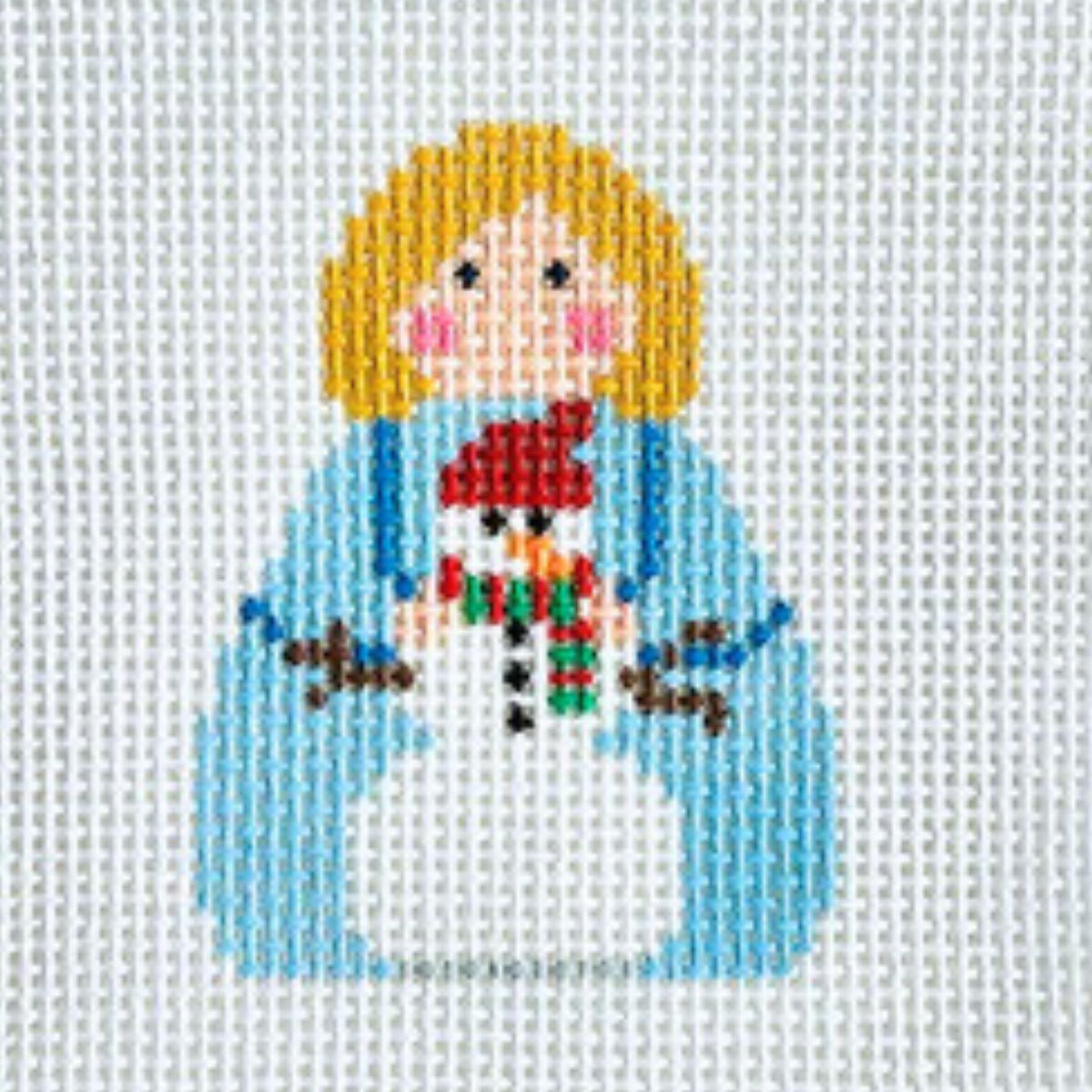 Snowman Stitch It Angel Canvas
