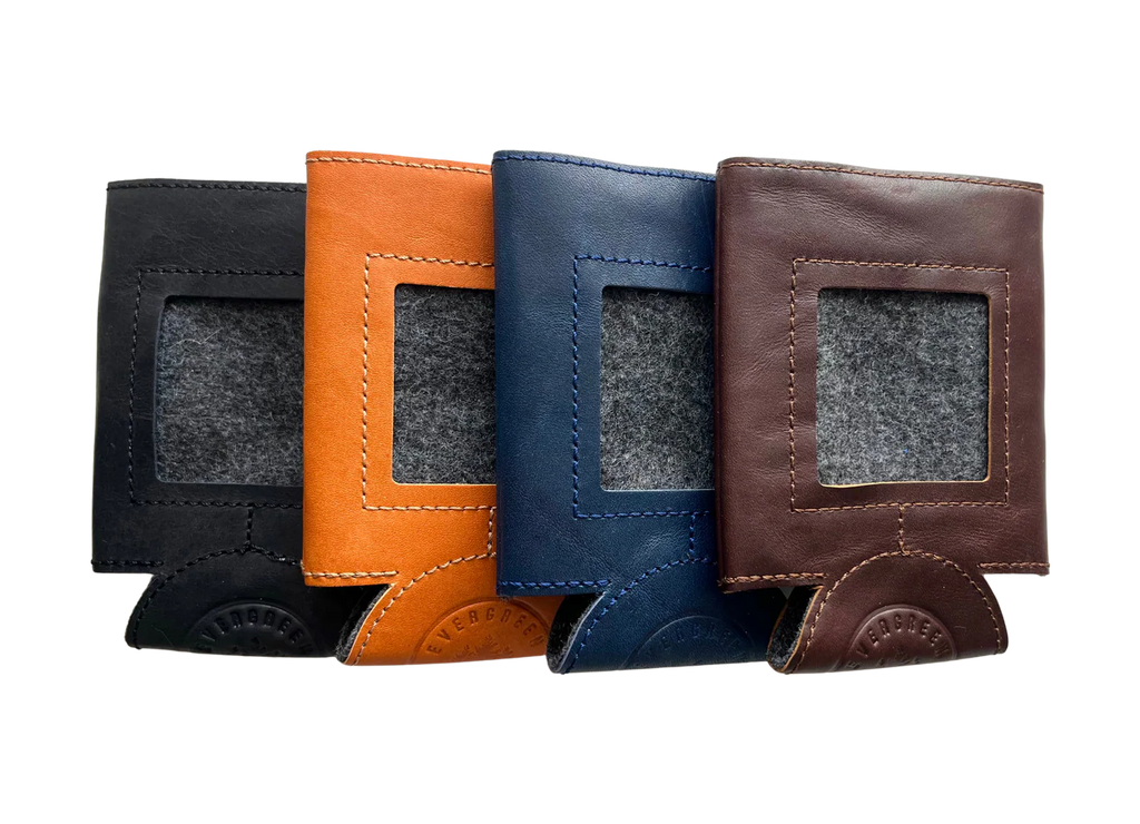 Leather Self-Finishing Coozie - Standard Espresso