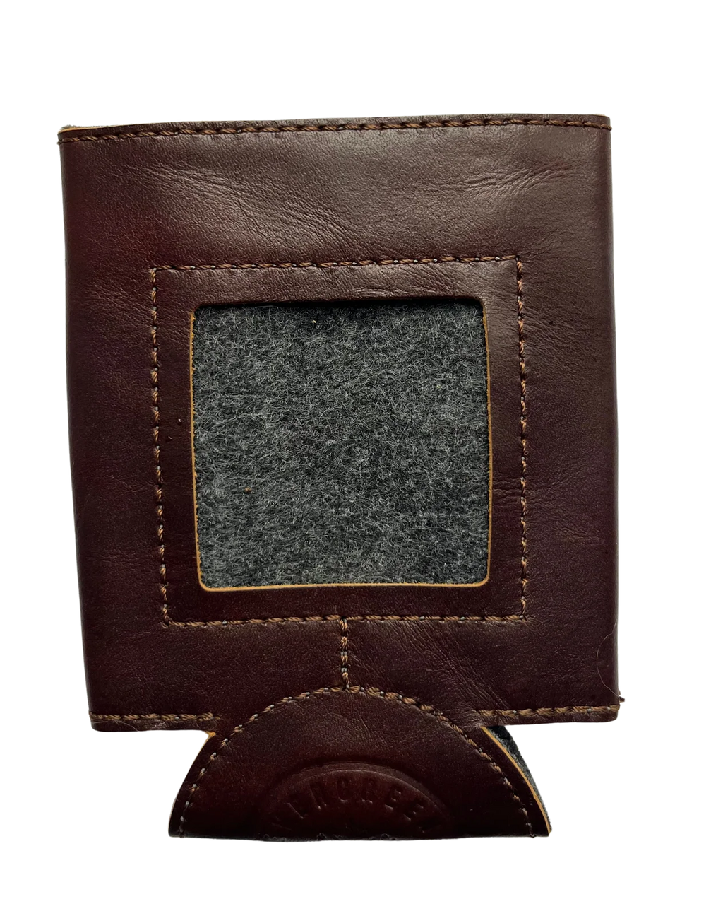 Leather Self-Finishing Coozie - Standard Espresso