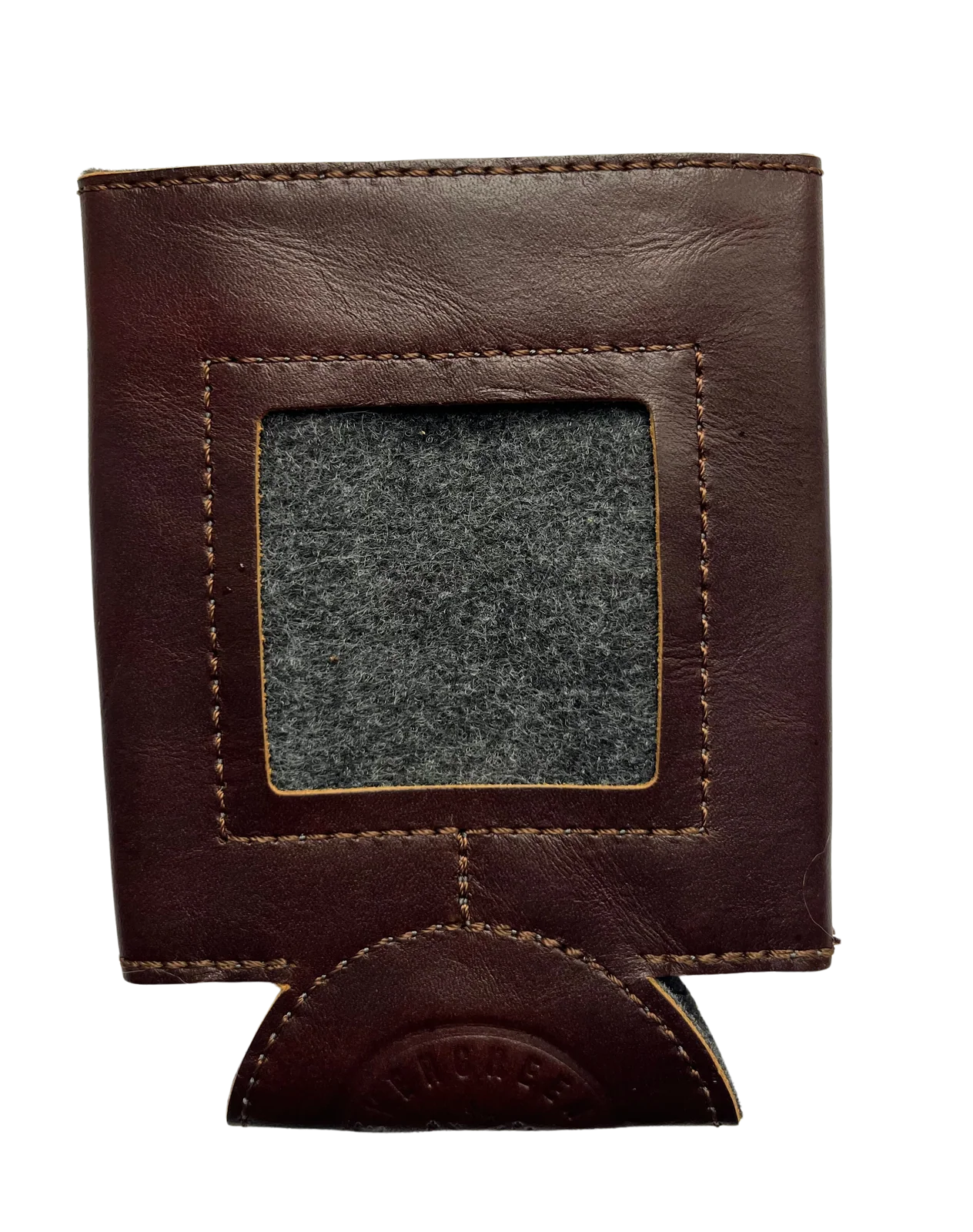 Leather Self-Finishing Coozie - Standard Espresso