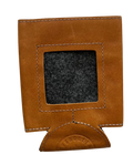 Leather Self-Finishing Coozie - Standard Chestnut