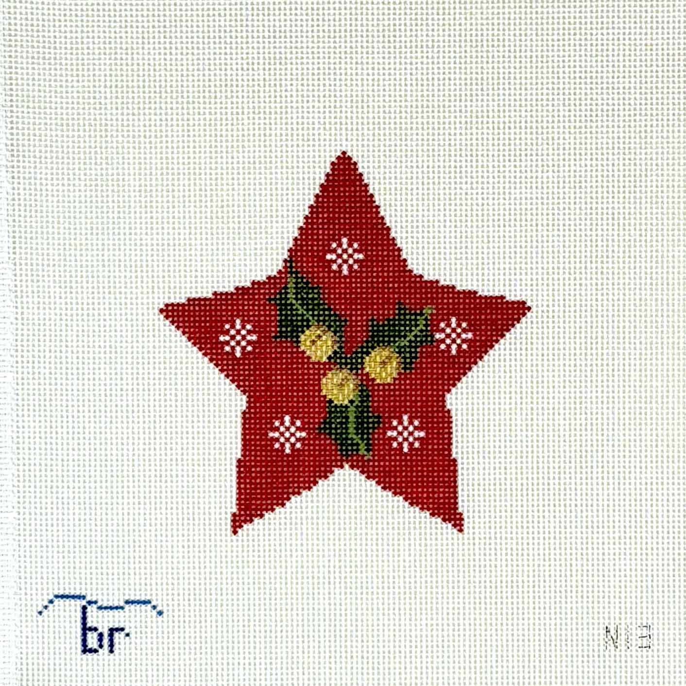 Star with Holly & Bells Canvas
