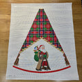 Tartan Tree Skirt Panel Santa Brown Coat Canvas