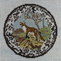 Transferware Fox Plate Canvas