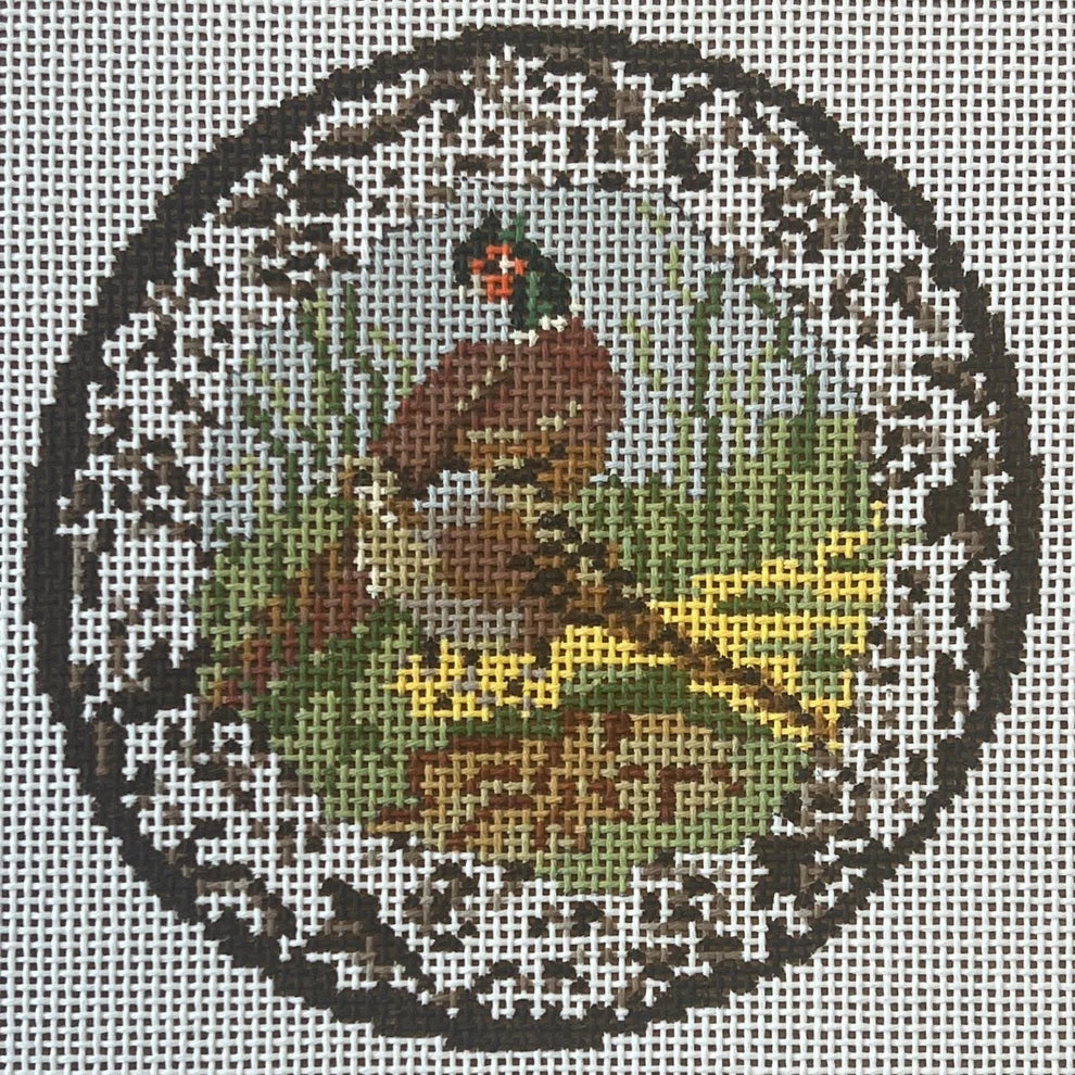 Transferware Pheasant Plate Canvas