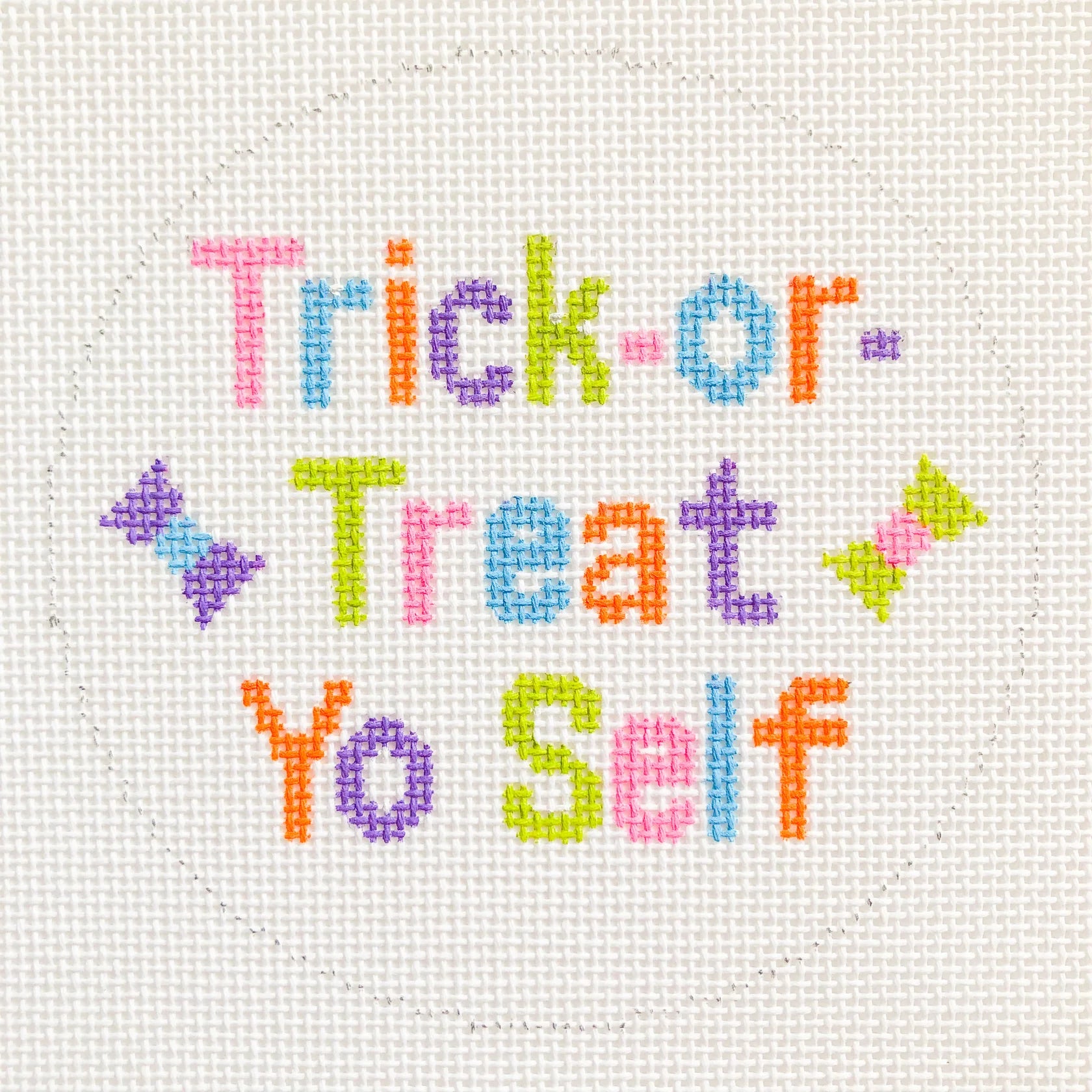 Trick or Treat Yo Self Halloween Round Canvas
