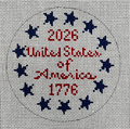 USA Stars Round Canvas