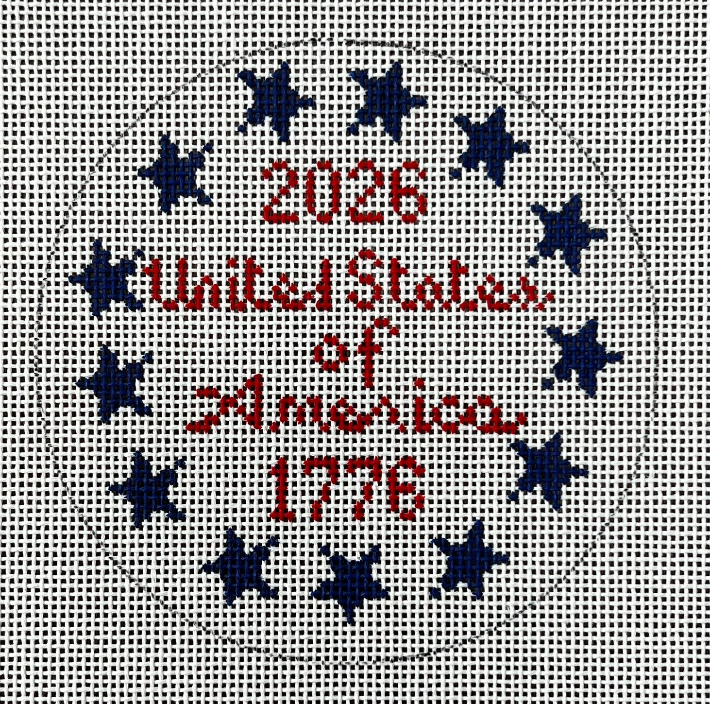 USA Stars Round Canvas