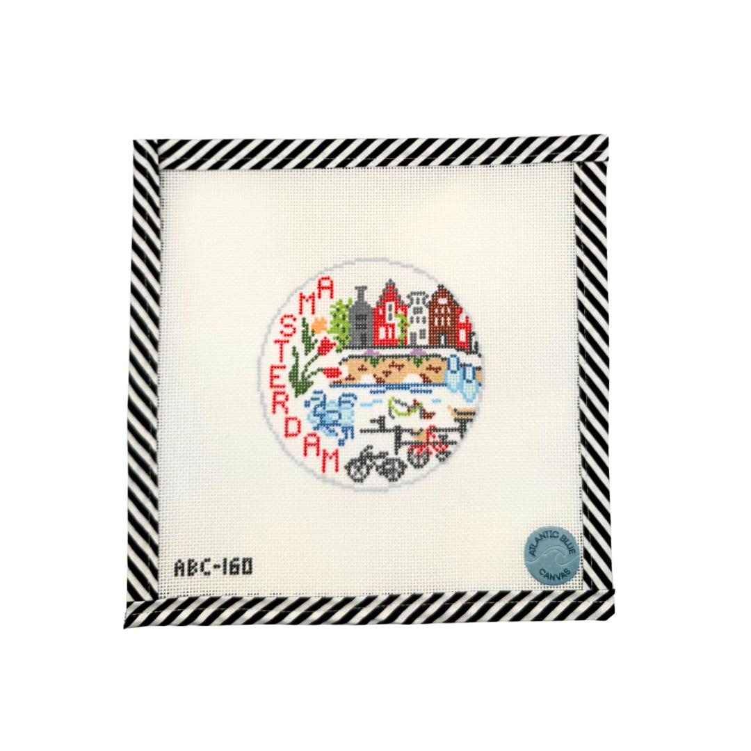 Amsterdam Travel Round Canvas