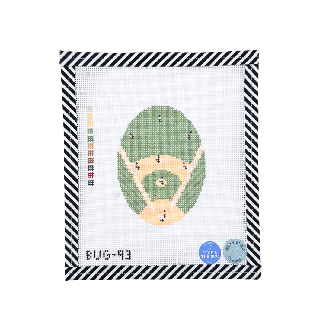 Baseball from Above Oval Canvas