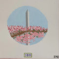 Washington Monument with Cherry Blossoms Canvas