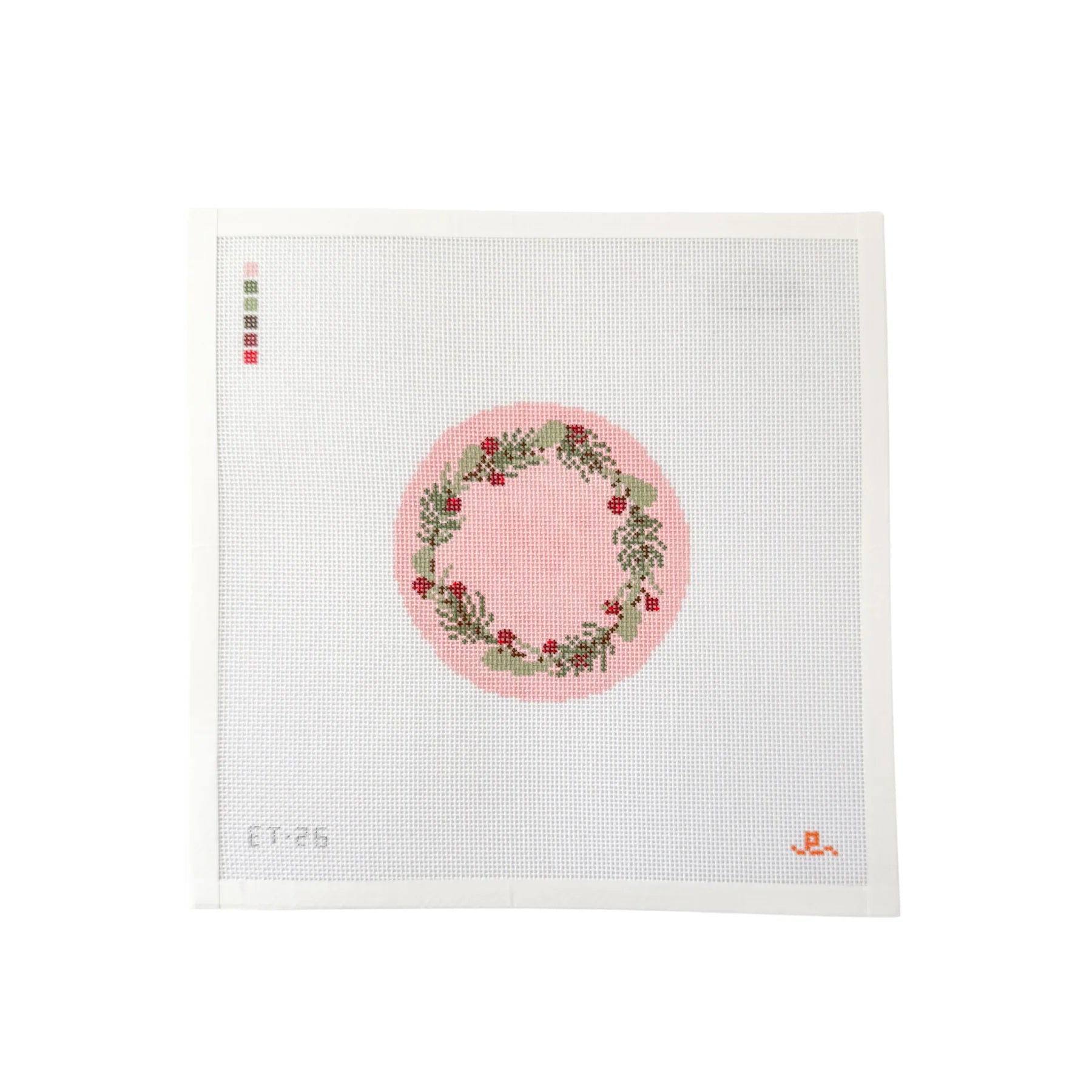Winter Floral Round Canvas