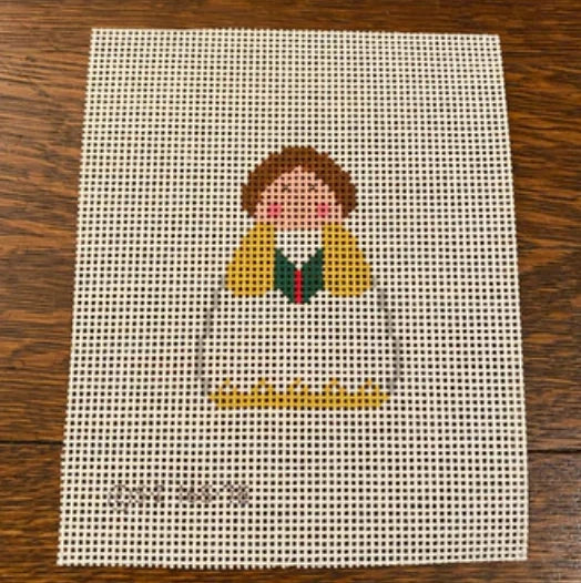 Yellow Choir Stitch It Angel Canvas
