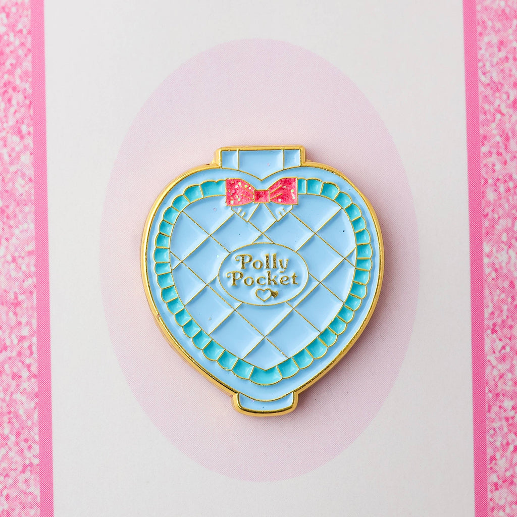 Blue Polly Pocket Doll Compact Needle Minder