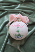 Hand-Painted Ceramic Ornament, Pink Bow Tree 2026
