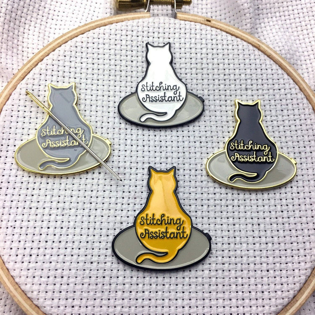 Stitching Assistant Cat Needle Minders: Orange