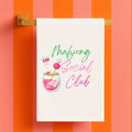Mahjong Social Club Cute Hostess Tea Towel