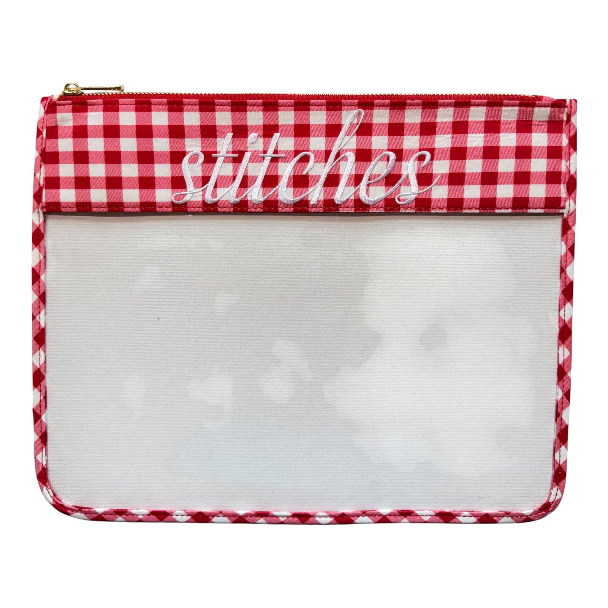 Stitches Red & White Gingham Project Bag