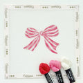 Pink Striped Bow Canvas