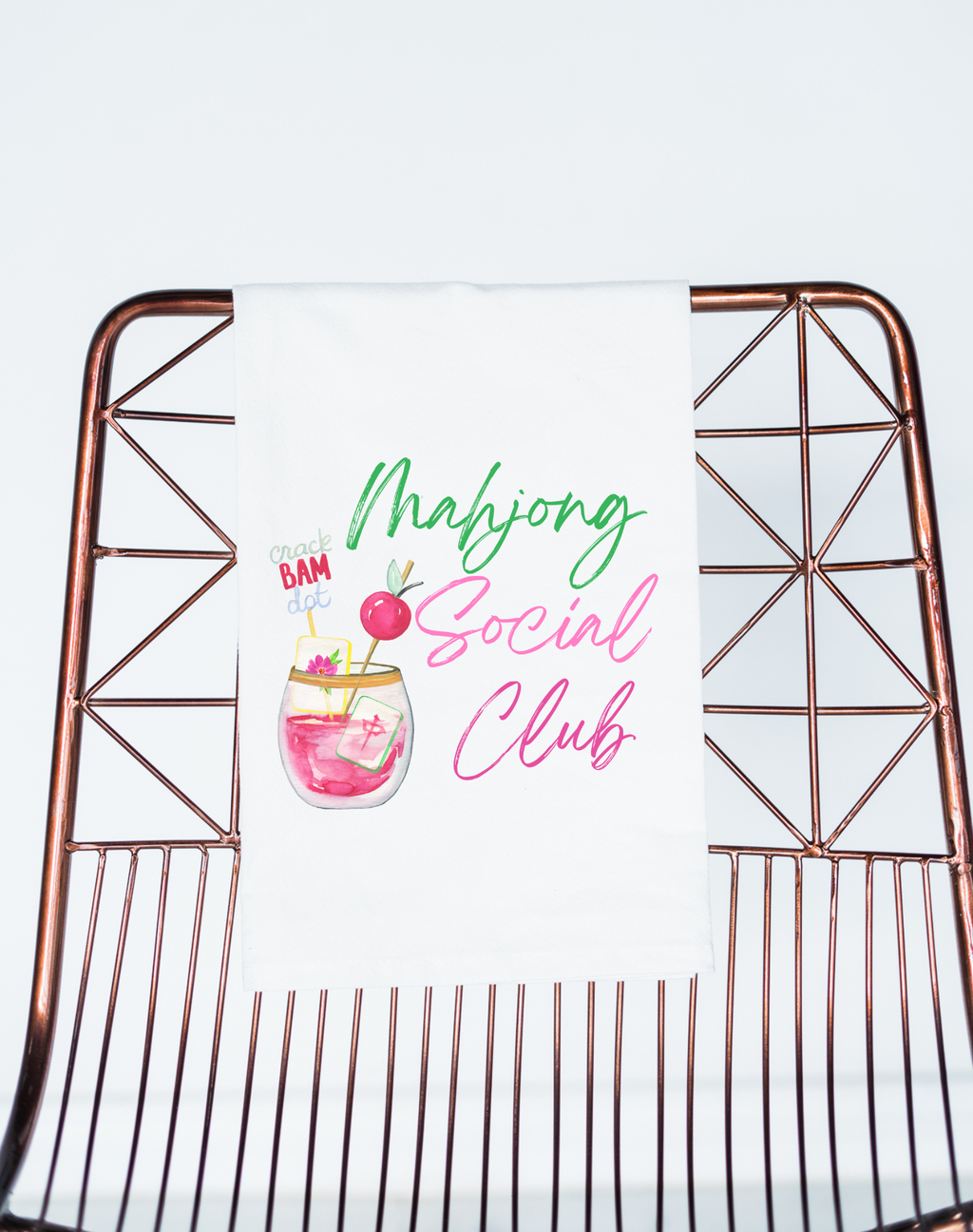 Mahjong Social Club Cute Hostess Tea Towel
