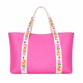 Mahjong Pink Leather Tote Bag