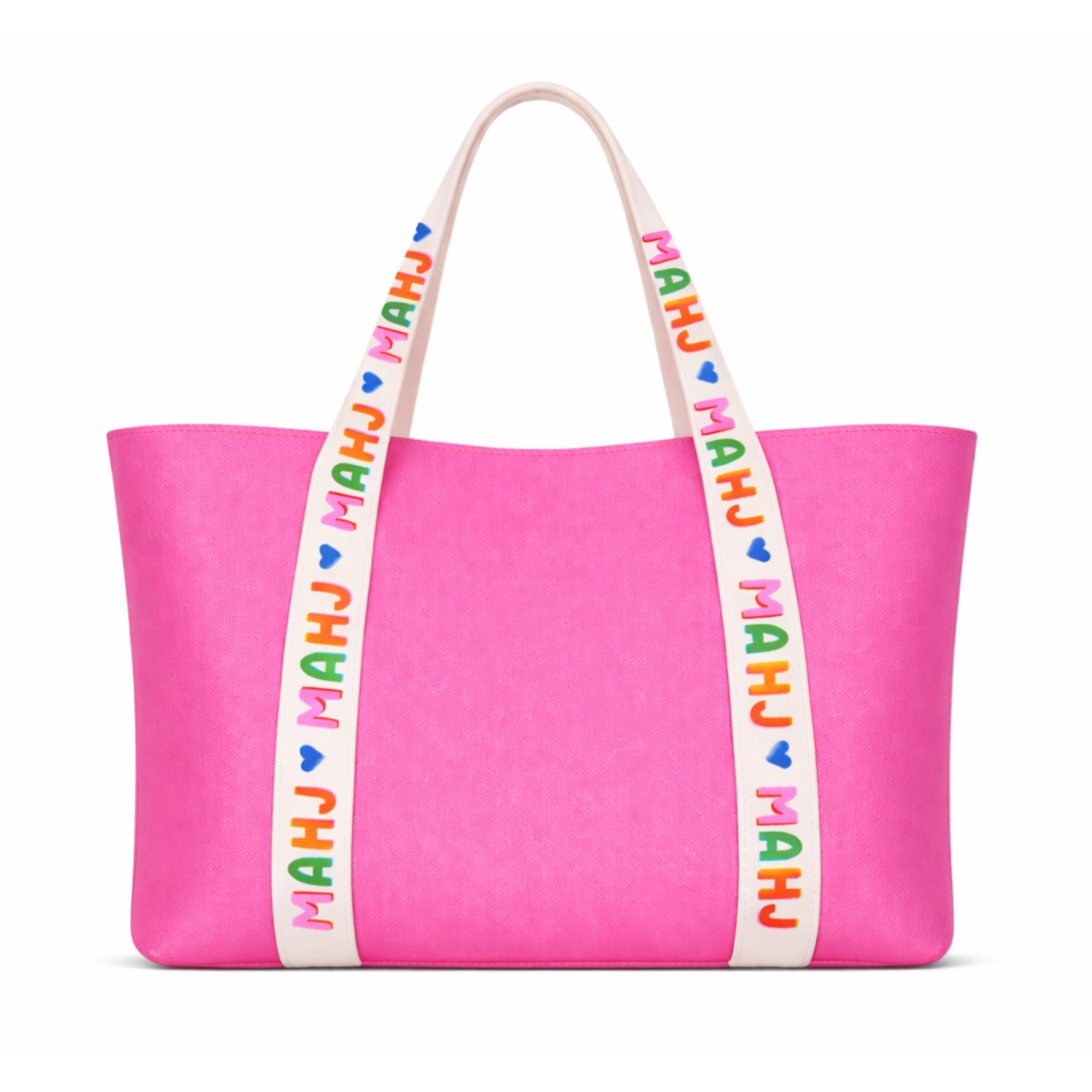Mahjong Pink Leather Tote Bag