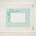 Blue Lattice Frame with Bow Canvas